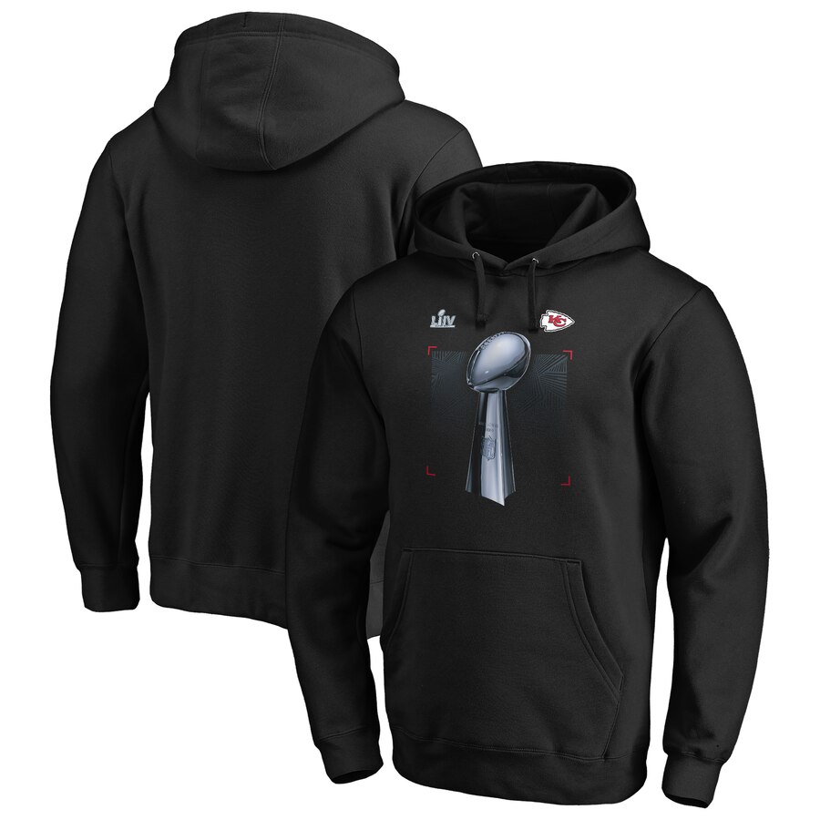 Men Kansas City Chiefs NFL Pro Line by Fanatics Branded Super Bowl LIV Champions Parade Celebration Pullover Hoodie Black